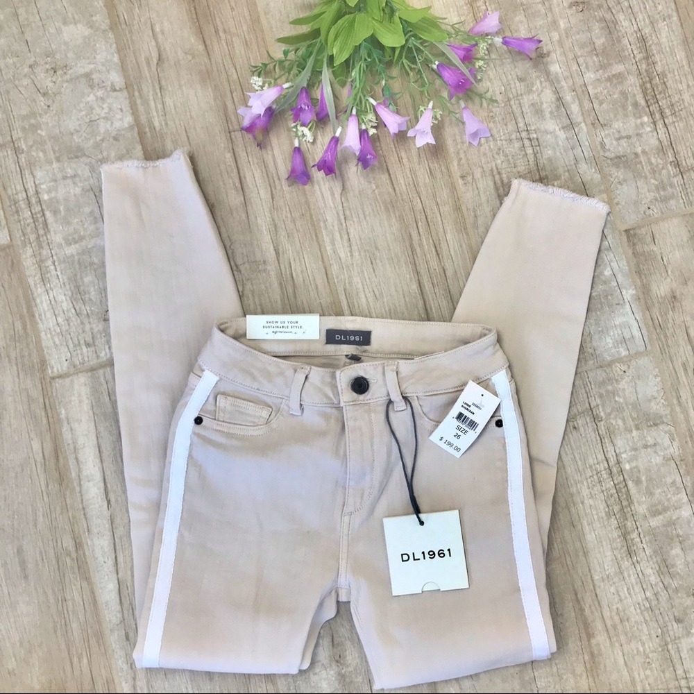 *SOLD* DL1961 Sheridan Florence side stripe raw hem cropped pants - NWT